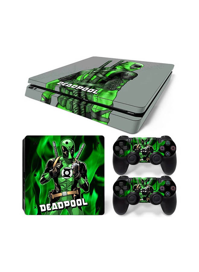 Vinyl Decal Console And Controller Sticker Set For PlayStation 4 Slim Deadpool 