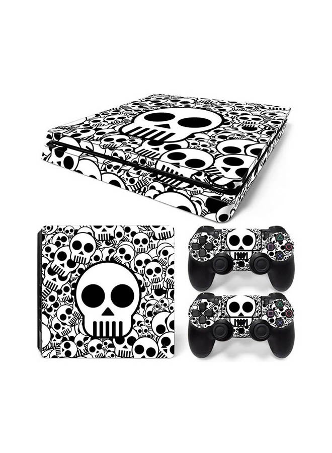 Vinyl Decal Console And Controller Sticker Set For PlayStation 4 Slim Skull 