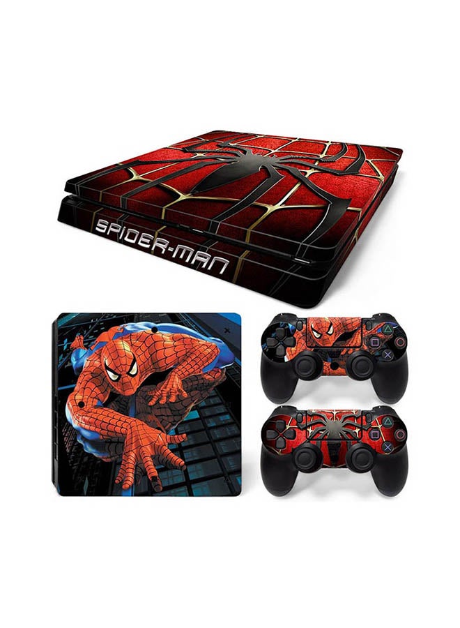 Vinyl Decal - Console And Controller Sticker Set For PlayStation 4 Slim Spider Man - Image 1
