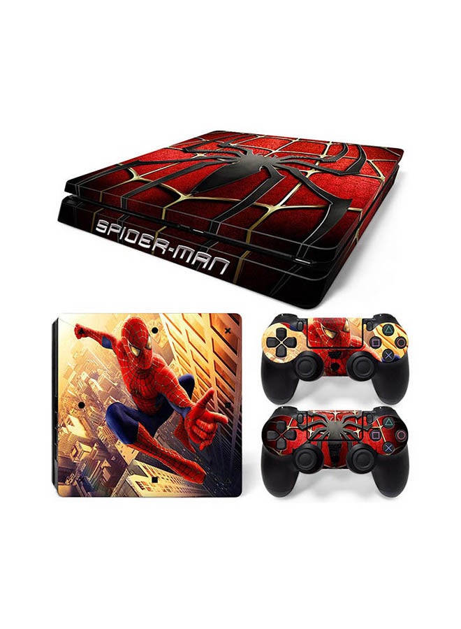 Vinyl Decal - Console And Controller Sticker Set For PlayStation 4 Slim Spider Man - Image 1