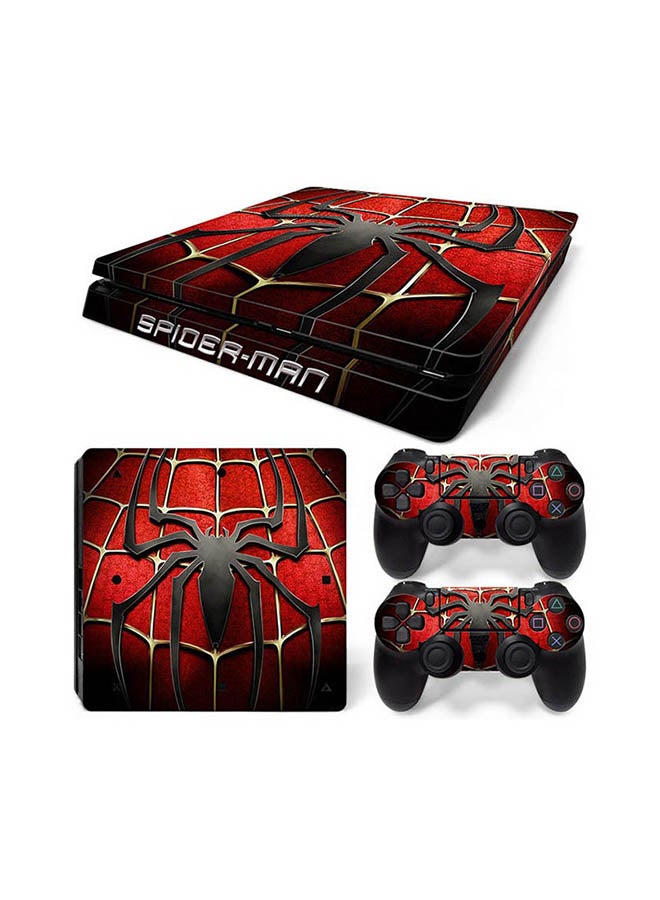 Vinyl Decal - Console And Controller Sticker Set For PlayStation 4 Slim Spider Man - Image 1