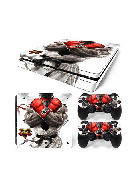 Console And Controller Sticker Set For PlayStation 4 Slim Street Fighter