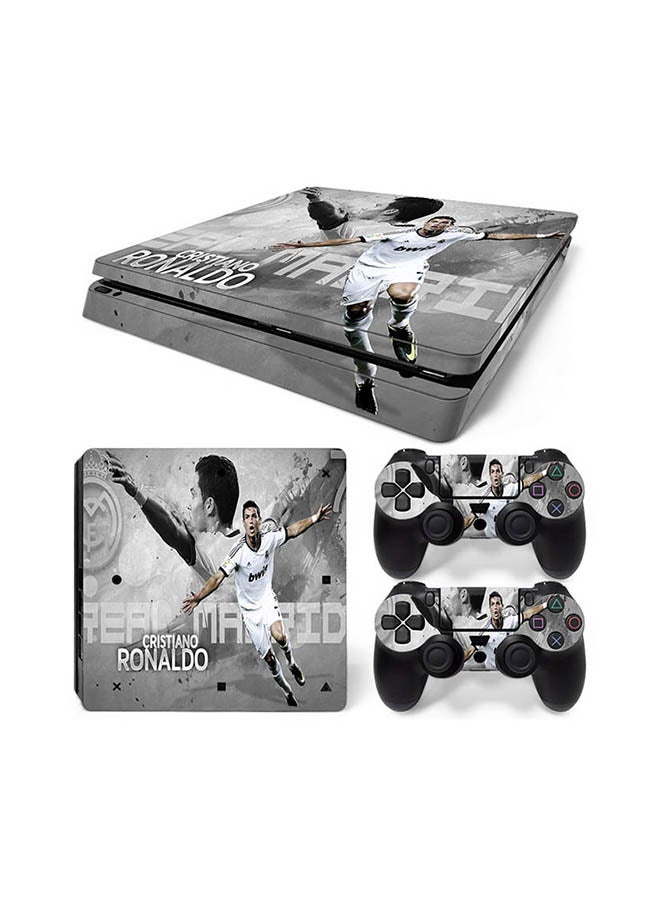 Vinyl Decal - Console And Controller Sticker Set For PlayStation 4 Slim Ronaldo - Image 1