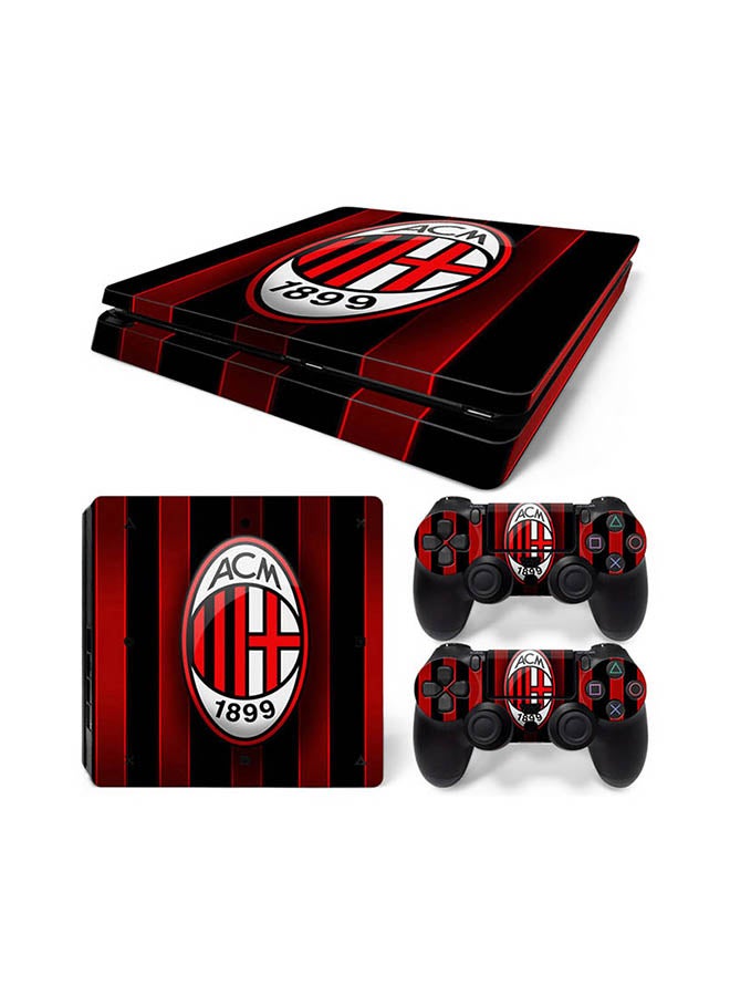 Vinyl Decal - Console And Controller Sticker Set For PlayStation 4 Slim AC Milan - Image 1