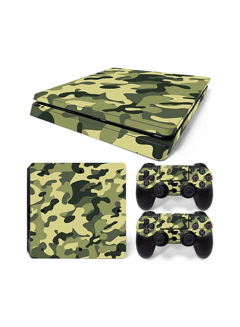 Console And Controller Sticker Set For PlayStation 4 Slim Camouflage