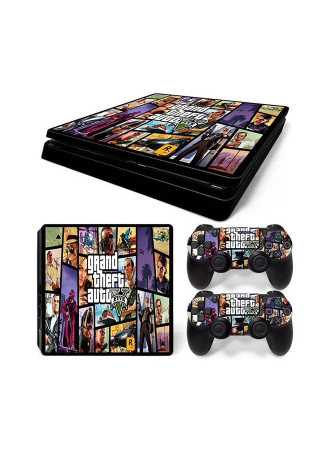 Console And Controller Sticker Set For PlayStation 4 Slim Grand Theft Auto