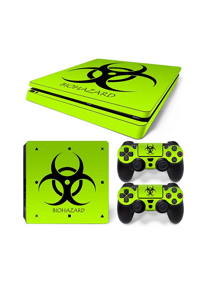 Vinyl Decal - Console And Controller Sticker Set For PlayStation 4 Slim Biohazard - Image 1