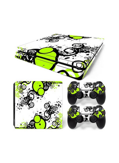 Console And Controller Sticker Set For PlayStation 4 Slim Flash Green