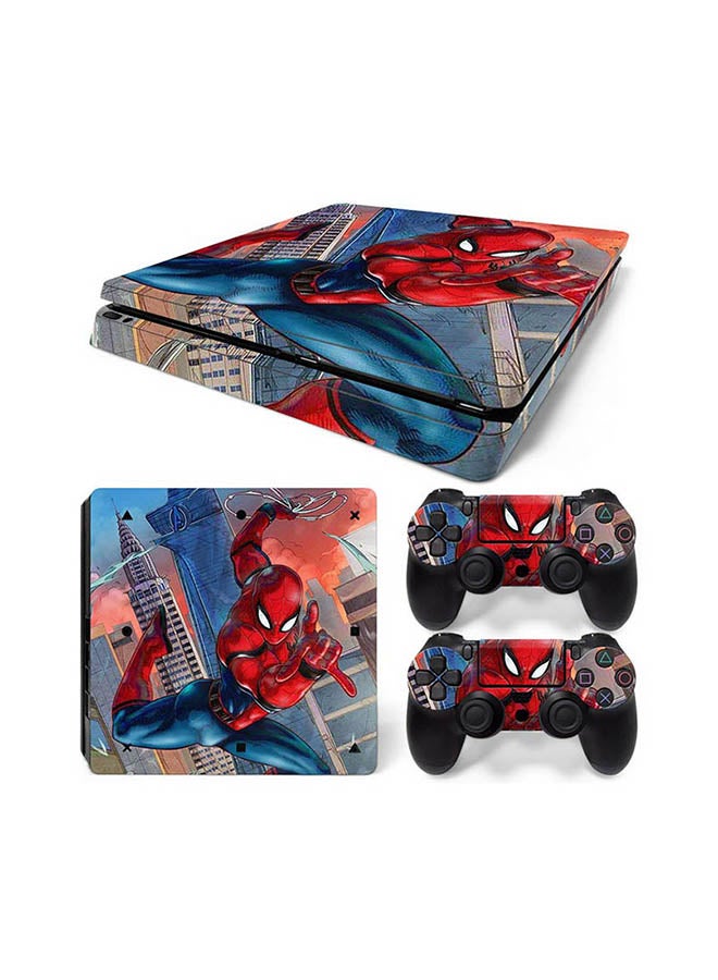 Vinyl Decal - Console And Controller Sticker Set For PlayStation 4 Slim Spider Man - Image 1
