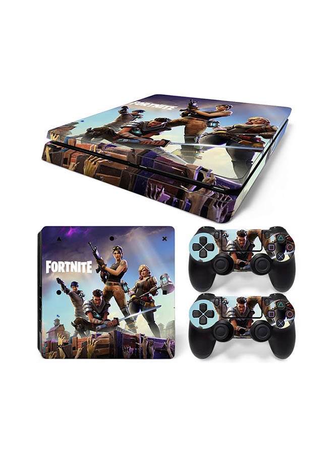 Vinyl Decal Console And Controller Sticker Set For PlayStation 4 Slim Fortnite 