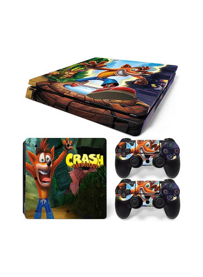 Vinyl Decal Console And Controller Sticker Set For PlayStation 4 Slim Crash 