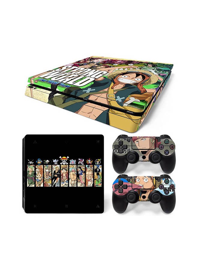 Console And Controller Sticker Set For PlayStation 4 Slim Strong World