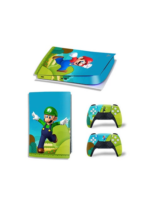 Console And Controller Sticker Set For PlayStation 5 Digital Version Super Mario