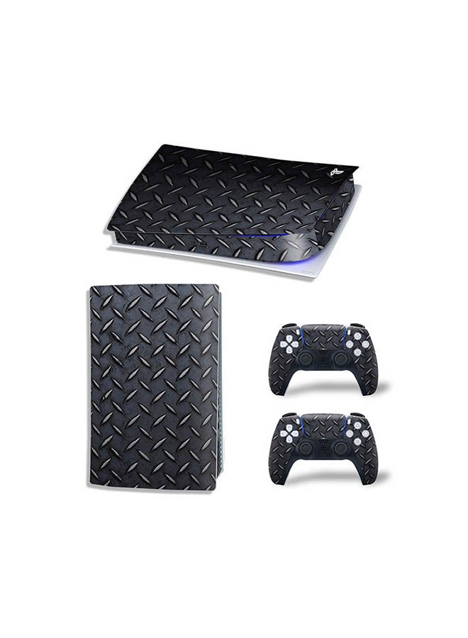 Vinyl Decal - Console And Controller Sticker Set For PlayStation 5 Digital Version Steel - Image 1