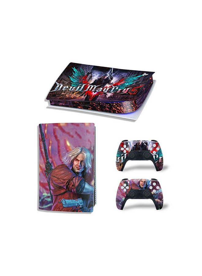 Vinyl Decal - Console And Controller Sticker Set For PlayStation 5 Digital Version Devil May Cry - Image 1