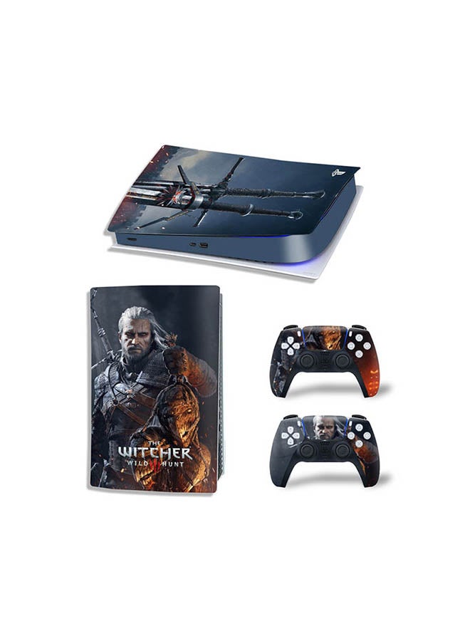 Vinyl Decal - Console And Controller Sticker Set For PlayStation 5 Digital Version Witcher - Image 1