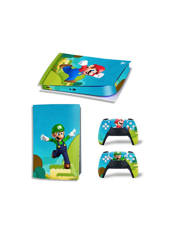 Console And Controller Sticker Set For PlayStation 5 Digital Version Super Mario