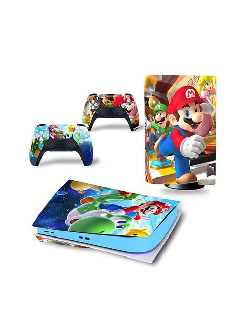Console And Controller Sticker Set For PlayStation 5 Disc Version Super Mario