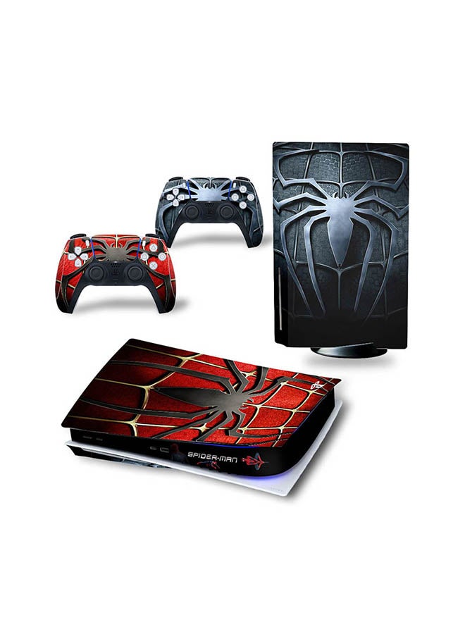Vinyl Decal - Console And Controller Sticker Set For PlayStation 5 Disc Version Spider Man - Image 1