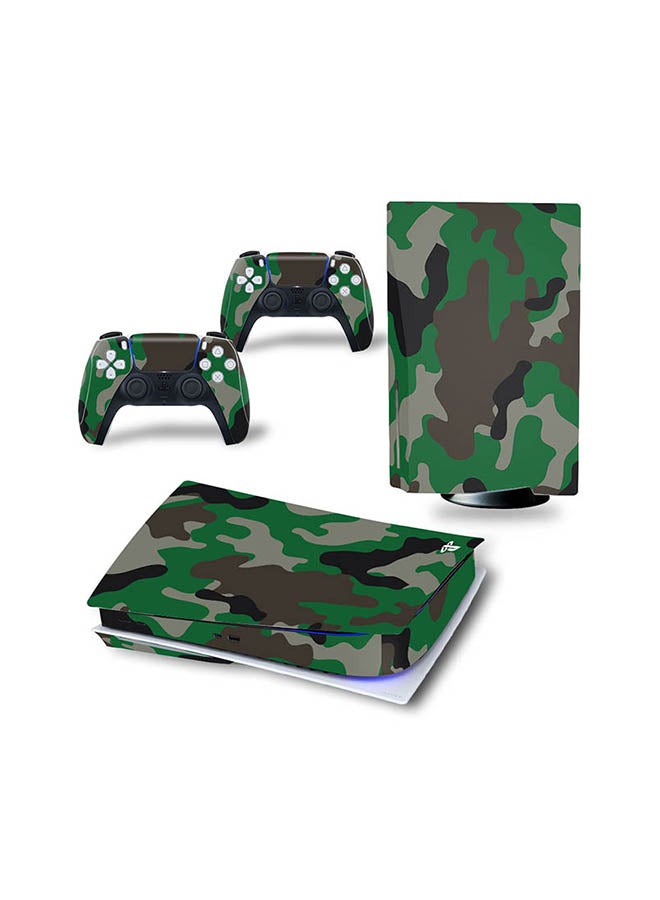 Vinyl Decal - Console And Controller Sticker Set For PlayStation 5 Disc Version Camouflage - Image 1