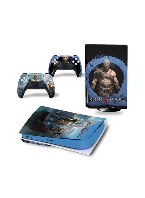 Console And Controller Sticker Set For PlayStation 5 Disc Version God of War