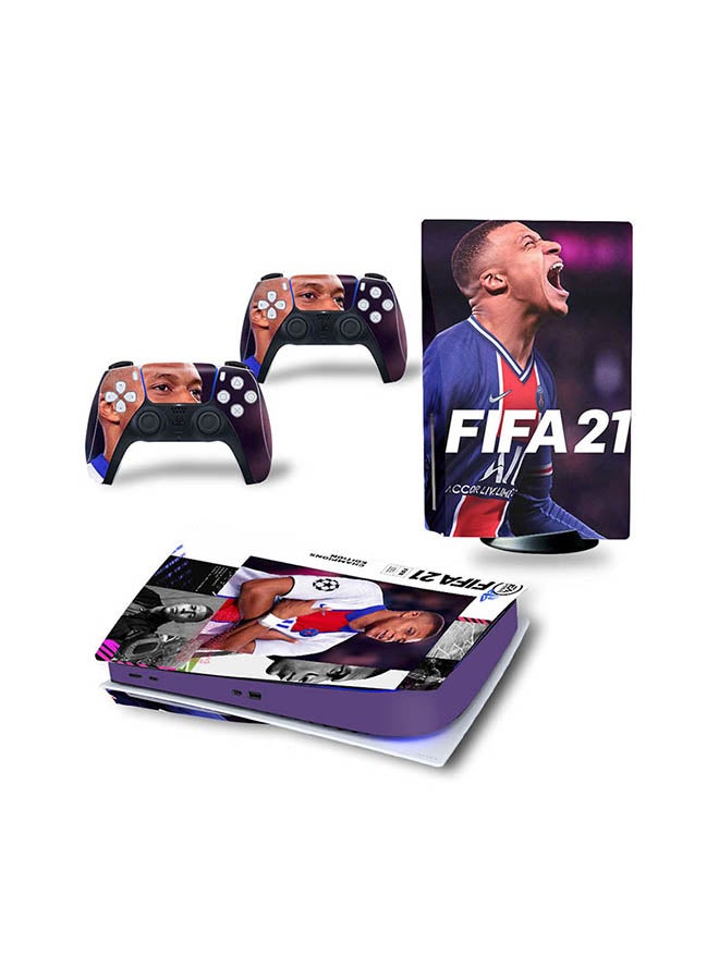 Vinyl Decal - Console And Controller Sticker Set For PlayStation 5 Disc Version FIFA - Image 1