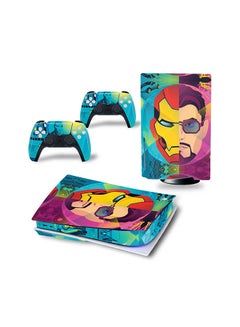 Console And Controller Sticker Set For PlayStation 5 Disc Version Iron Man