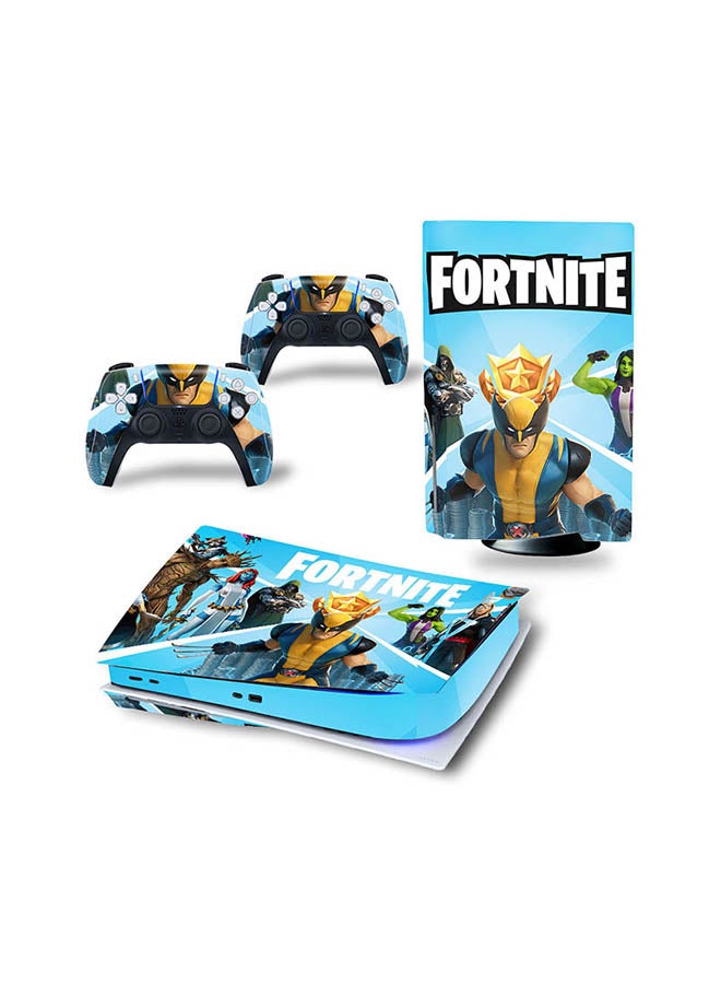 Vinyl Decal Console And Controller Sticker Set For PlayStation 5 Disc Version Fortnite 