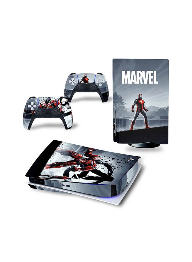 Vinyl Decal - Console And Controller Sticker Set For PlayStation 5 Disc Version Iron Man - Image 1