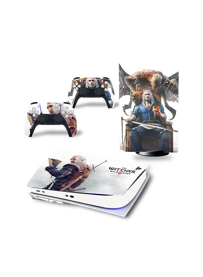 Vinyl Decal - Console And Controller Sticker Set For PlayStation 5 Disc Version Witcher - Image 1