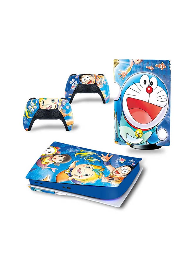 Vinyl Decal - Console And Controller Sticker Set For PlayStation 5 Disc Version Doraemon - Image 1