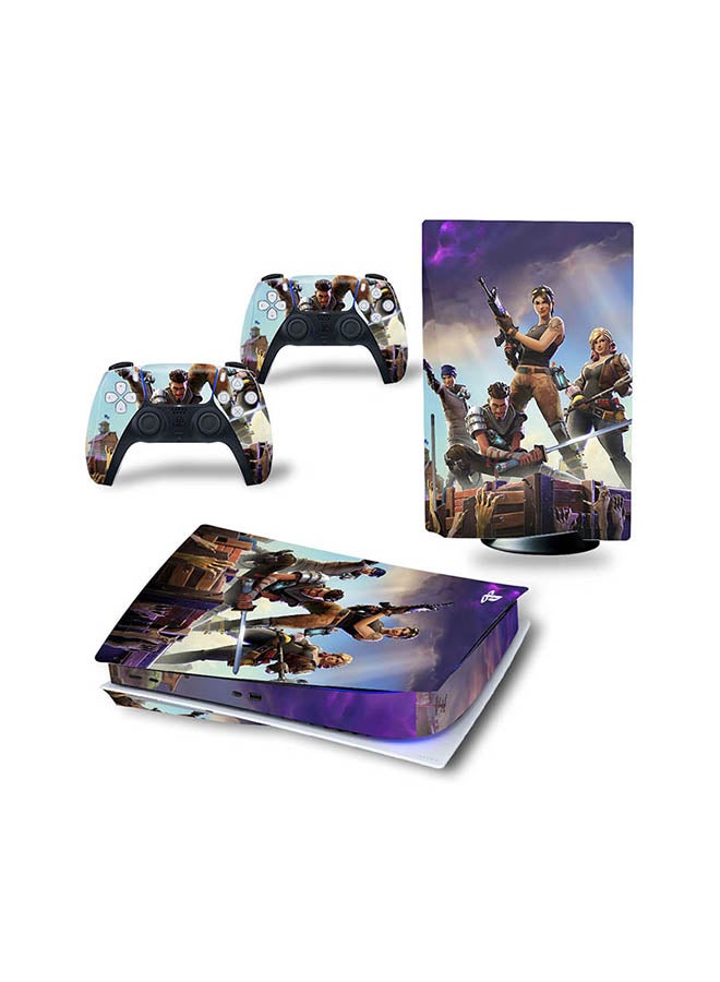 Vinyl Decal - Console And Controller Sticker Set For PlayStation 5 Disc Version Fortnite - Image 1