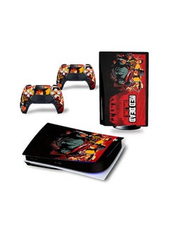 Console And Controller Sticker Set For PlayStation 5 Disc Version Red Dead