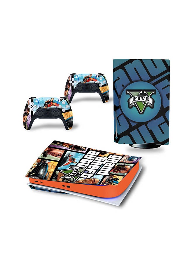 Vinyl Decal - Console And Controller Sticker Set For PlayStation 5 Disc Version Grand Theft Auto - Image 1