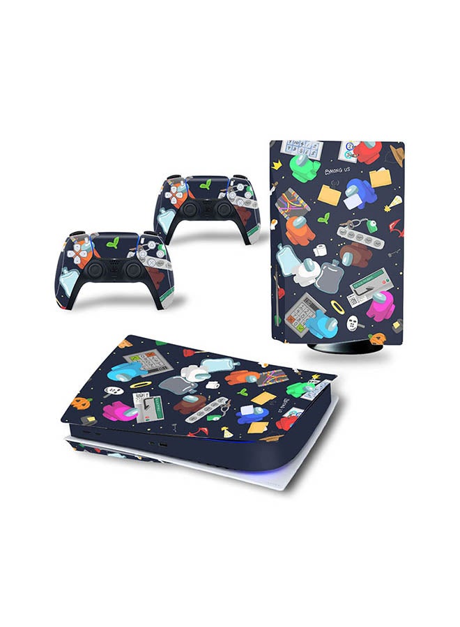 Vinyl Decal Console And Controller Sticker Set For PlayStation 5 Disc Version Among Us 