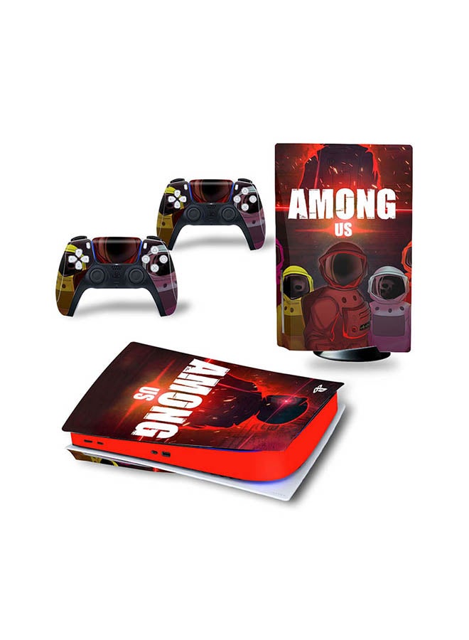 Vinyl Decal Console And Controller Sticker Set For PlayStation 5 Disc Version Among Us 
