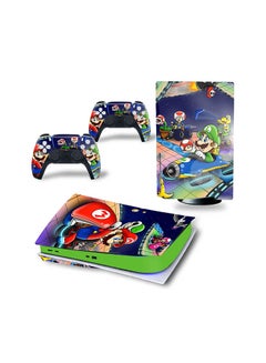 Console And Controller Sticker Set For PlayStation 5 Disc Version Super Mario