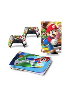 Console And Controller Sticker Set For PlayStation 5 Disc Version Super Mario