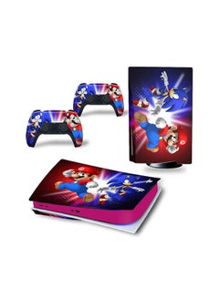 Console And Controller Sticker Set For PlayStation 5 Disc Version Super Mario