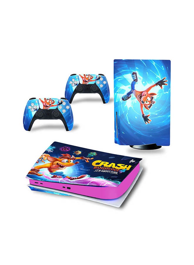 Console And Controller Sticker Set For PlayStation 5 Disc Version Crash