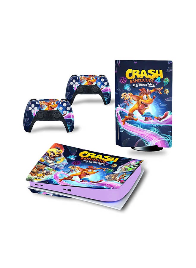 Vinyl Decal - Console And Controller Sticker Set For PlayStation 5 Disc Version Crash - Image 1