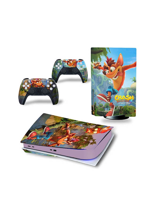 Vinyl Decal - Console And Controller Sticker Set For PlayStation 5 Disc Version Crash - Image 1