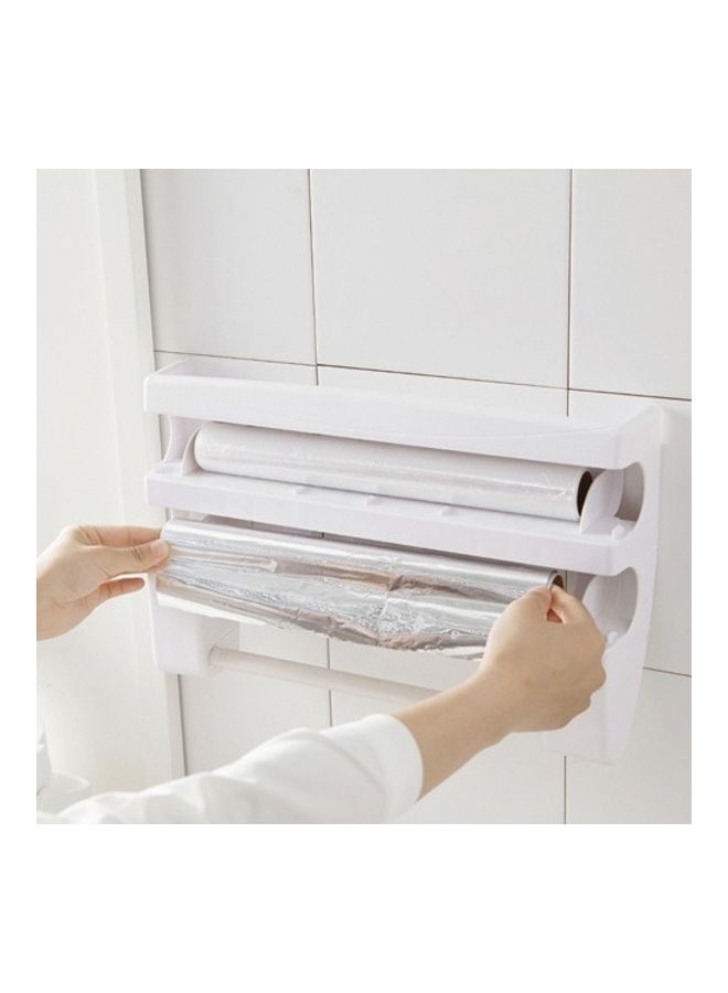 Wall-Mounted Film Holder White/Brown 39x10x24cm - Image 2