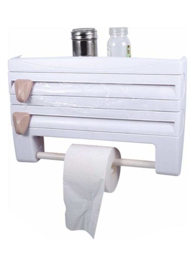 Wall-Mounted Film Holder White/Brown 39x10x24cm - Image 1