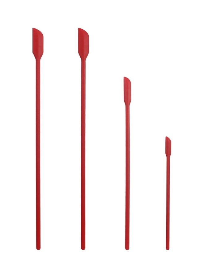 4-Piece Silicone Scraper Set Red - Image 1