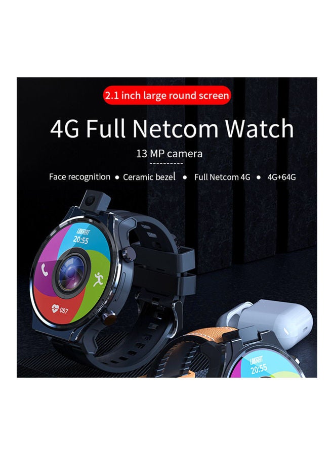 LOKMAT - Full-Touch Screen Smart Watch 4G With Nano SIM Card Black - Image 1
