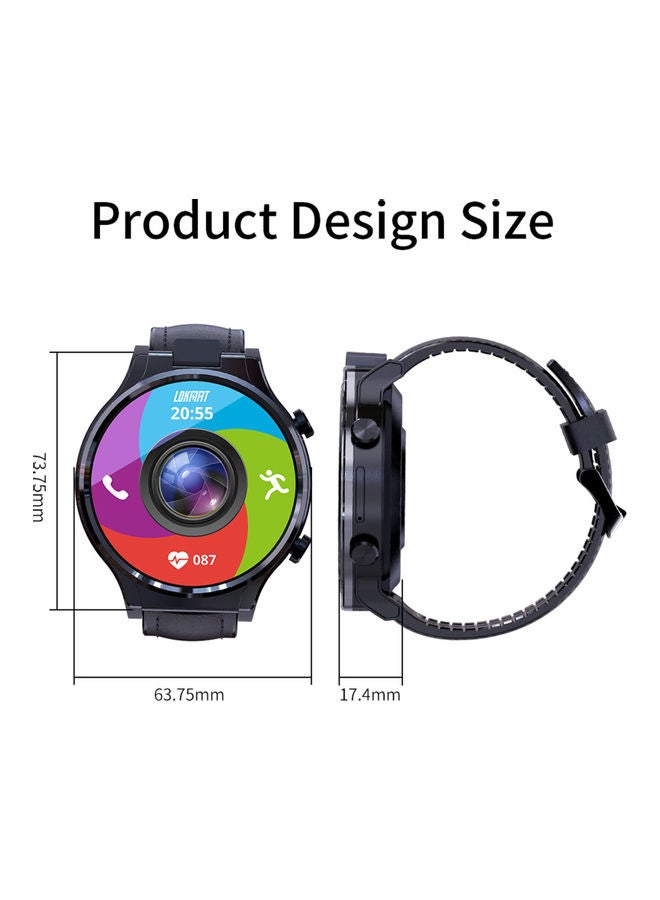 LOKMAT - Full-Touch Screen Smart Watch 4G With Nano SIM Card Black - Image 1