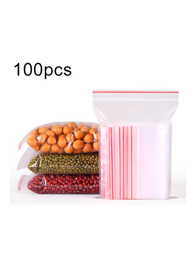 100-Piece Waterproof Self Seal Bag Clear 12x17cm  - Image 1