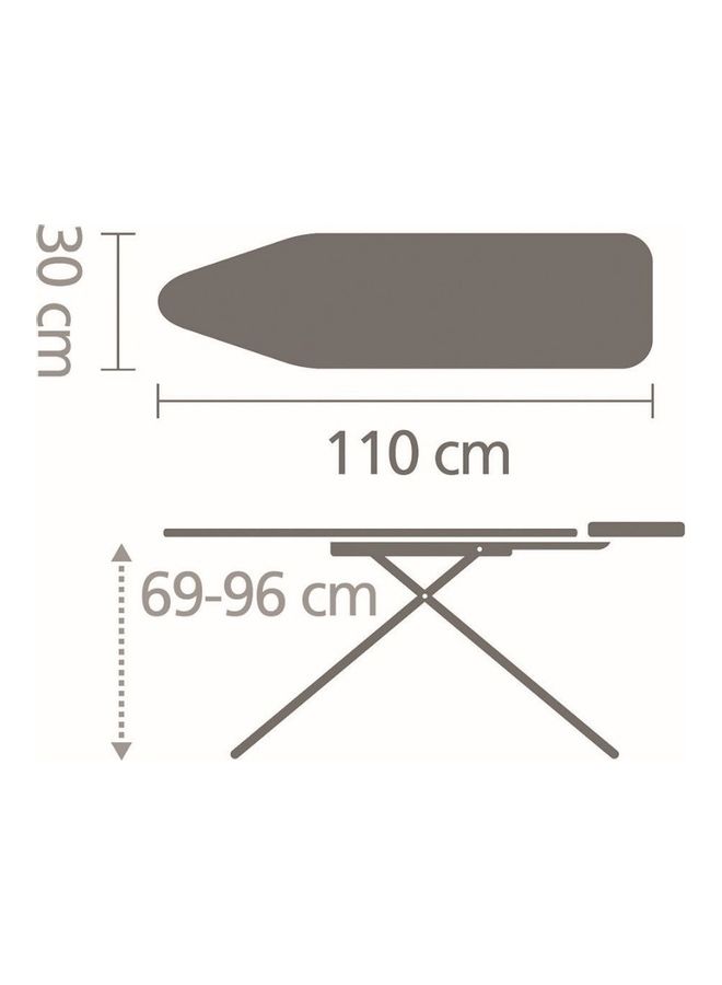 brabantia - Ironing Board Size A With Solid Steam Iron Rest Ice Water 110x30cm - Image 1