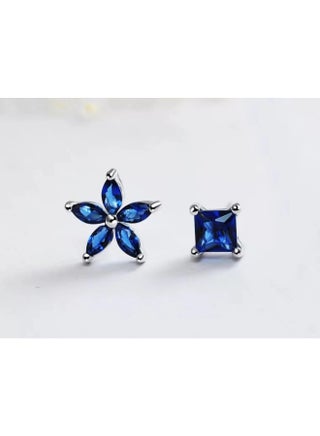 Asymmetrical Flower And Square Stud Earrings - v1622966517/N47965296A_1